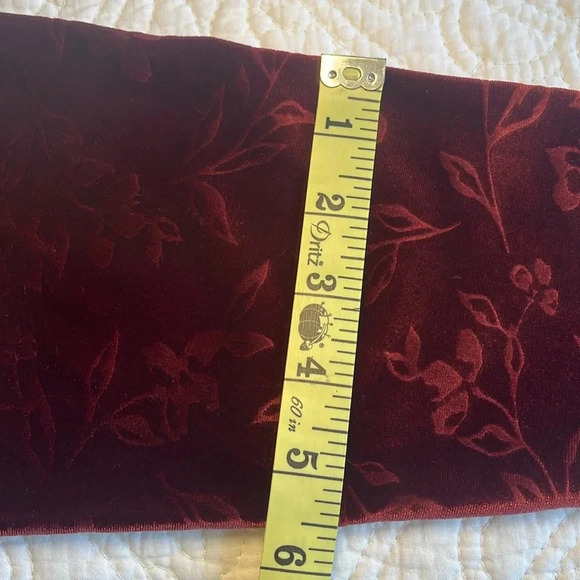Velvety Top Women's 1X Flowy Long Button Front  Floral Tunic Wine Red Floral - Picture 14 of 17